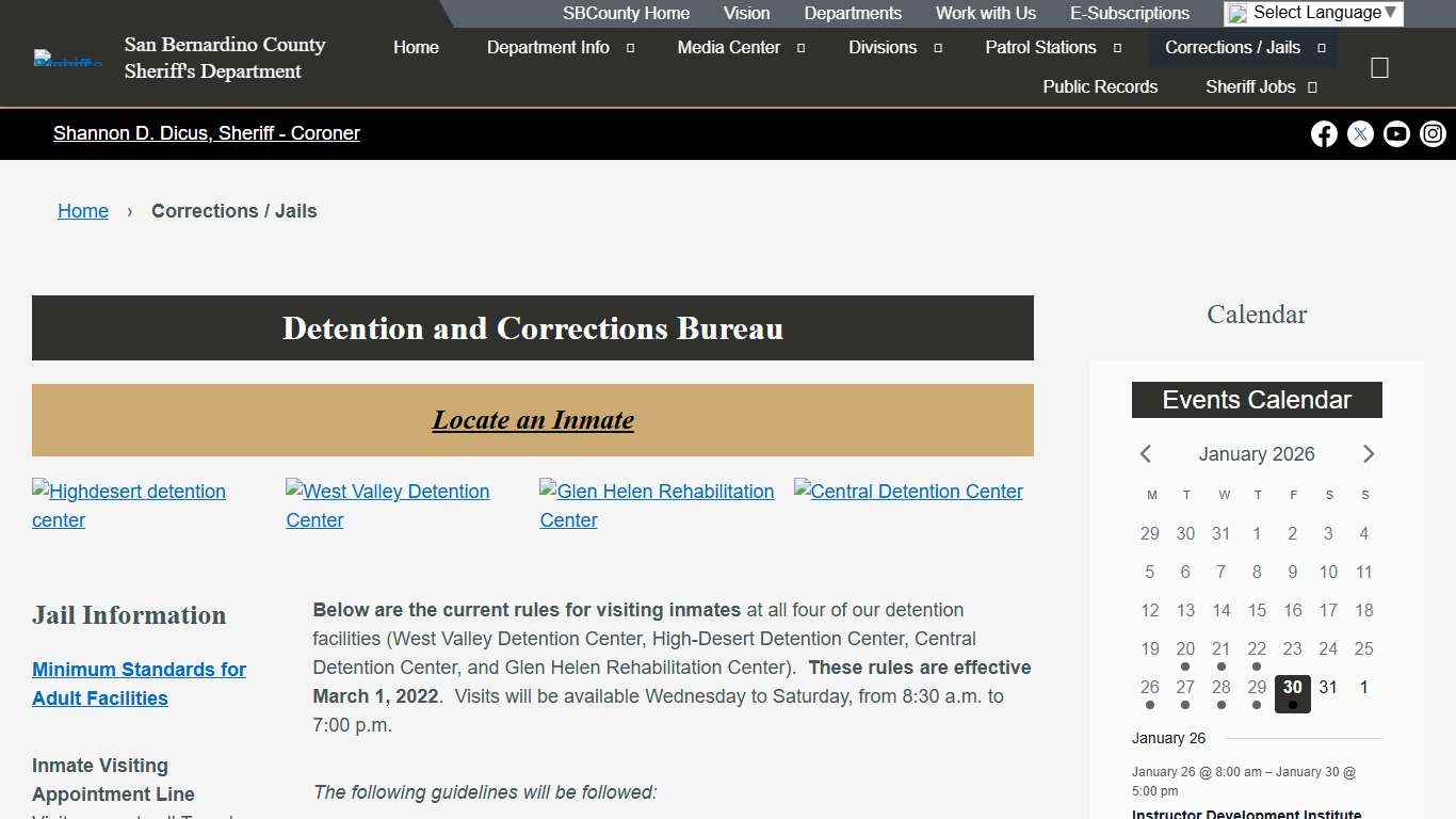 Corrections / Jails – San Bernardino County Sheriff's Department
